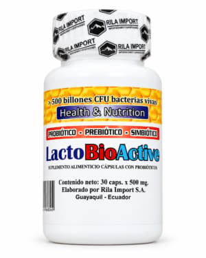 Lacto BioActive, frasco de cápsulas, vista frontal