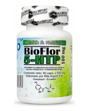 Bioflor 5-HTP, vista frontal del envase