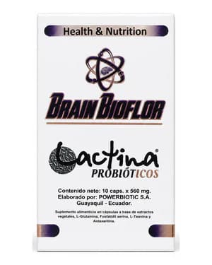 Brain Bioflor de Lactina, caja, vista frontal del envase