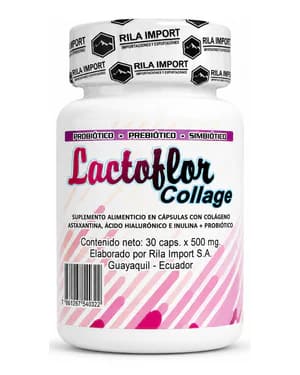 Lactoflor Collage de Lactina, frasco de 30 cápsulas, vista frontal del envase