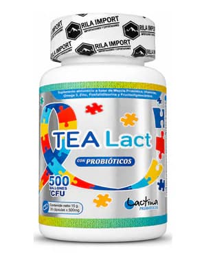 Tea Lact de Lactina, frasco de 30 cápsulas, vista frontal del envase