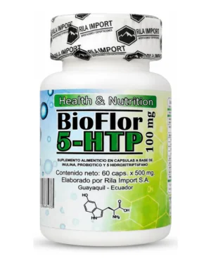 Bioflor 5-HTP, vista frontal del envase