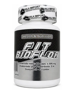 Fit Bioflor de Lactina, frasco de 60 cápsulas, vista frontal del envase