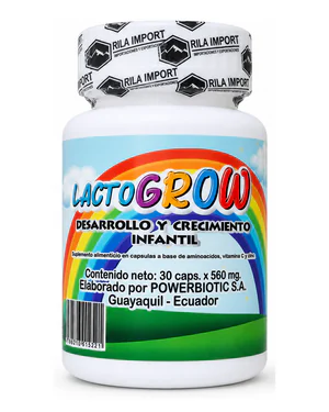 Lactogrow – Biogrow de Lactina, frasco de 30 cápsulas, vista frontal del envase