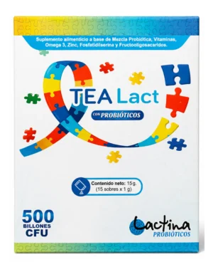 Tea Lact, caja de 15 sobres, vista frontal del envase